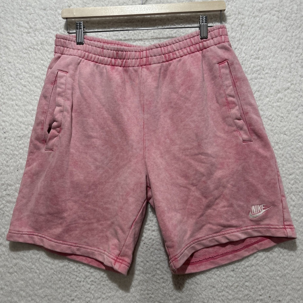 Nike Sportswear‎ M Club Fleece French Terry Shorts Pink Washed Tie-Dye Colorway